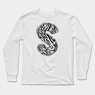 Zebra Letter S Long Sleeve T-Shirt